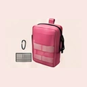 Illustration of a pink MOLLE pouch and fittings