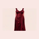 Illustration of a wine-colored satin dress