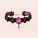 Illustration of a black gothic choker with a pink crystal